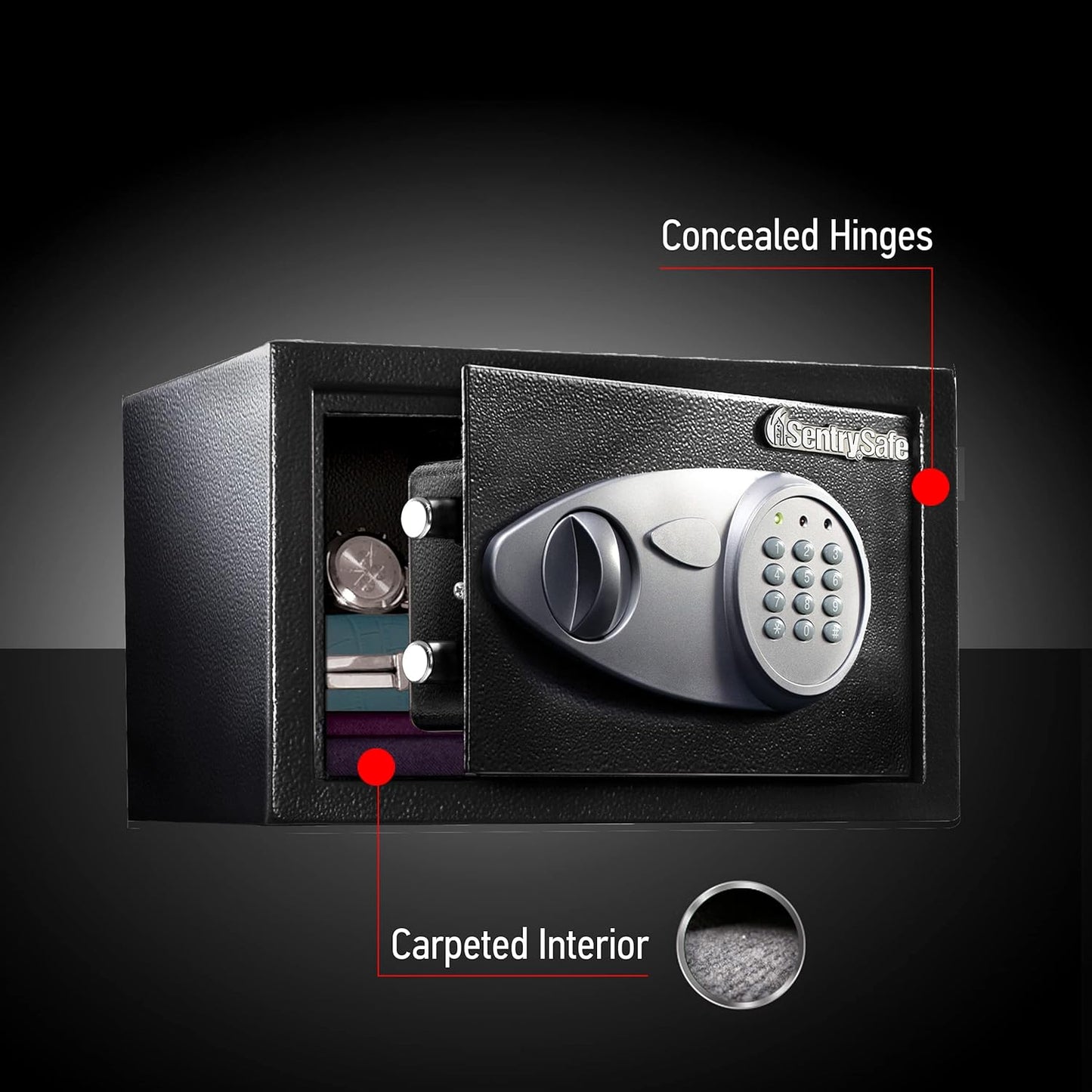 SentrySafe X055 Compact Digital Security Safe with Keypad & Override Key – 16.4L Black - New Condition