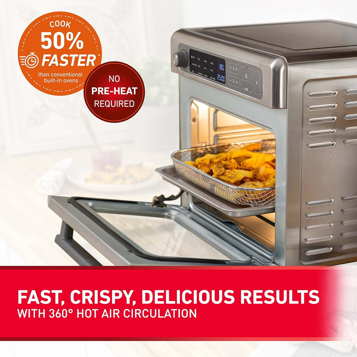 Sunbeam 12-in-1 Multifunctional Air Fryer Oven 22L – COM7000SS - New Condition