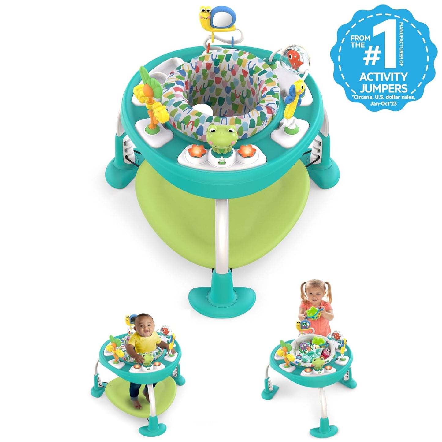 Bright Starts Bounce Bounce 2-in-1 Baby Activity Center Jumper & Table - New Condition