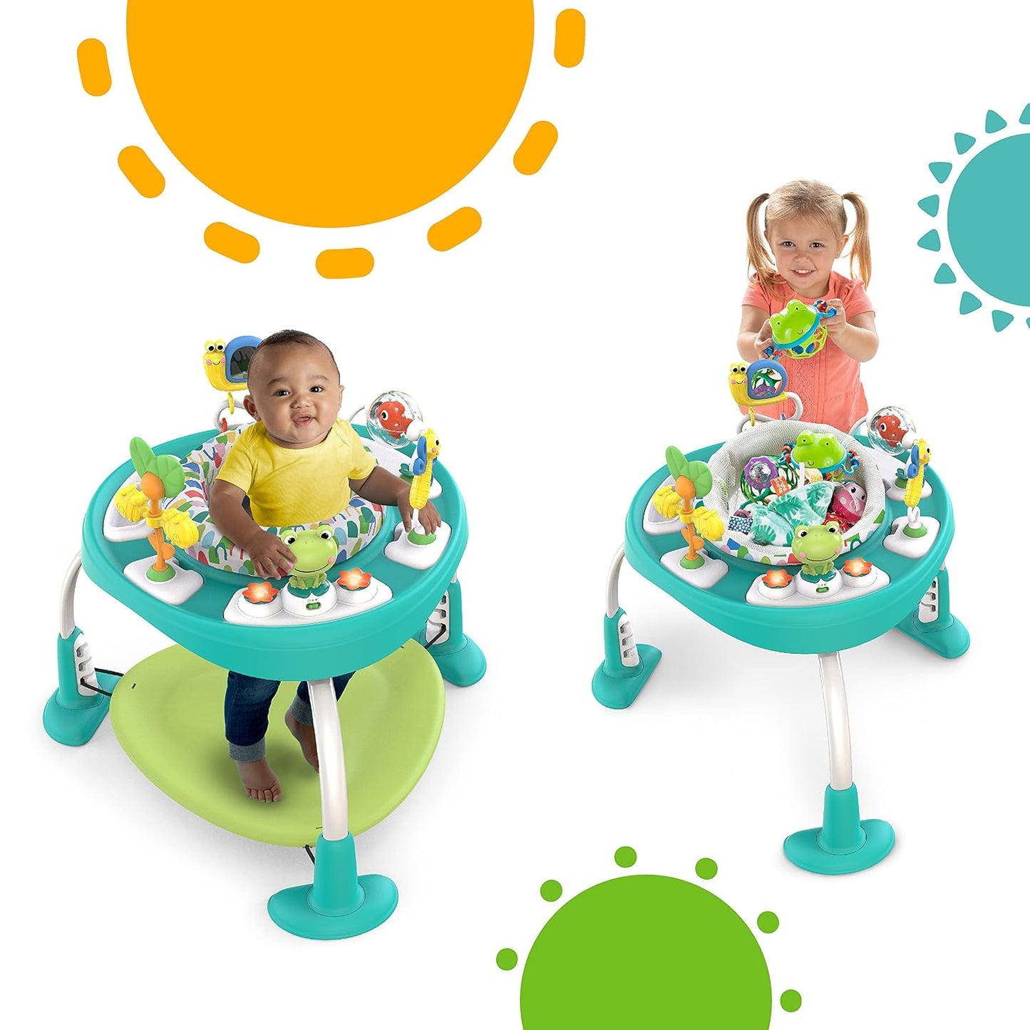 Bright Starts Bounce Bounce 2-in-1 Baby Activity Center Jumper & Table - New Condition