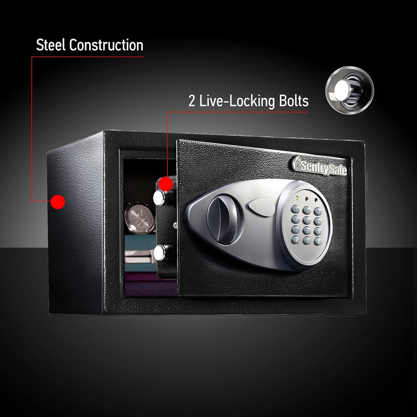 SentrySafe X055 Compact Digital Security Safe with Keypad & Override Key – 16.4L Black - New Condition