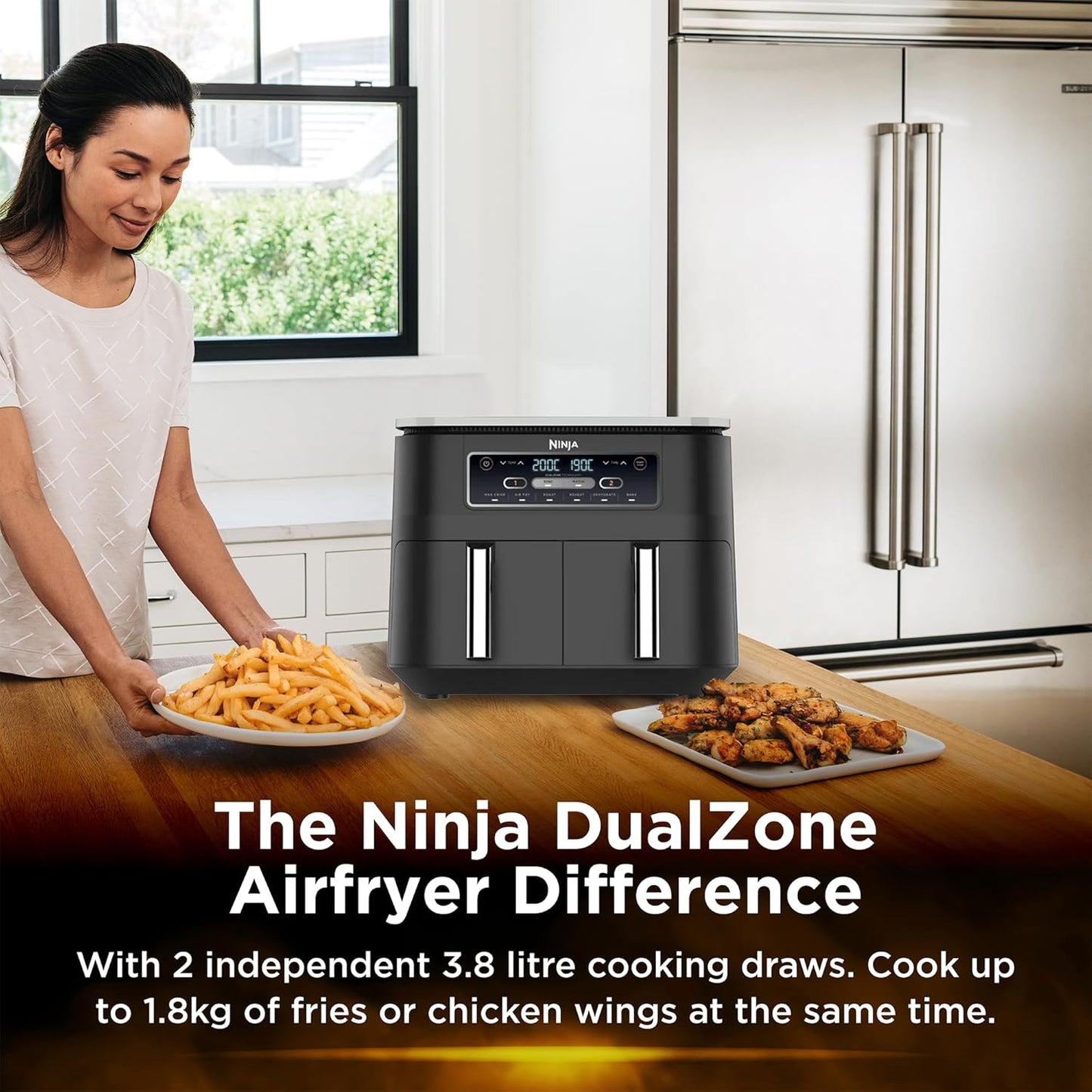 Ninja Foodi Dual Zone Air Fryer, 2 Basket Air Fryer - New Condition