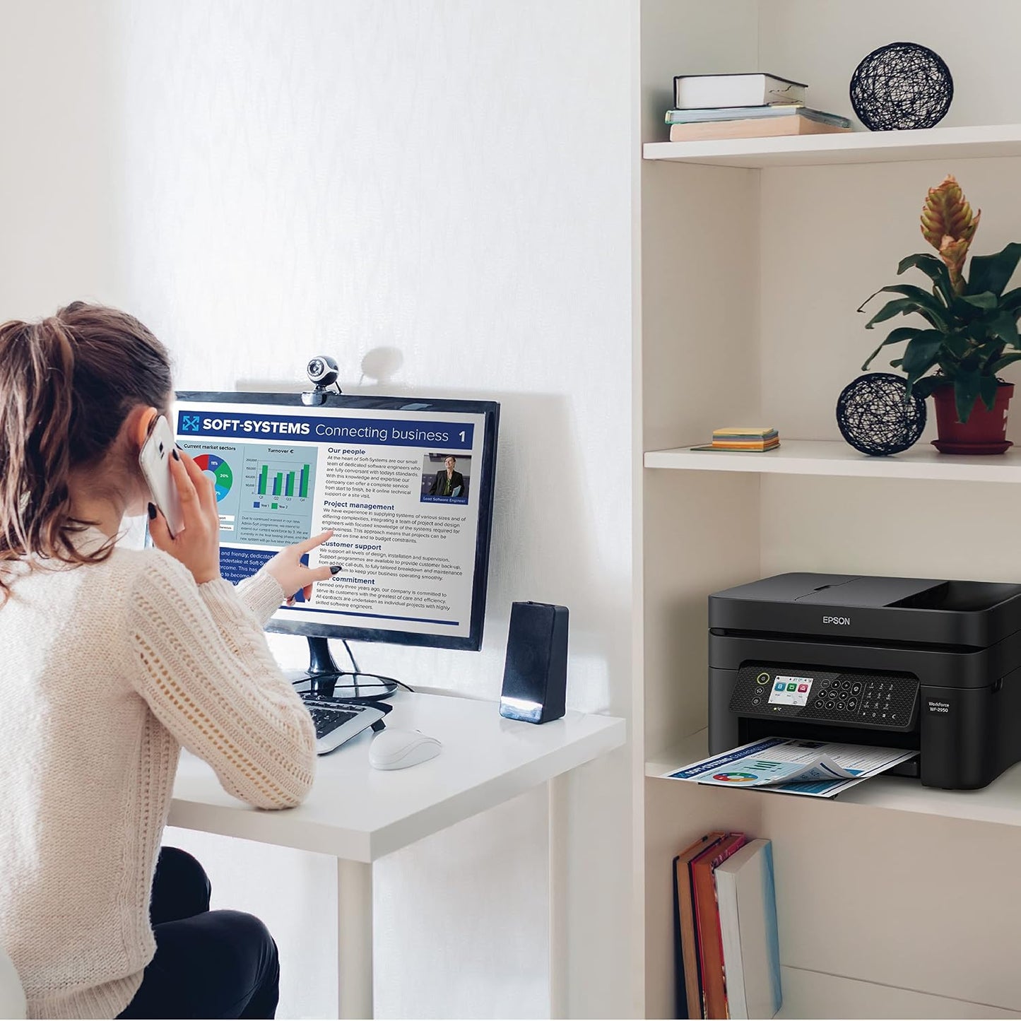 Epson WorkForce WF-2950 Multifunction Wireless Printer with Duplex Printing - New Condition