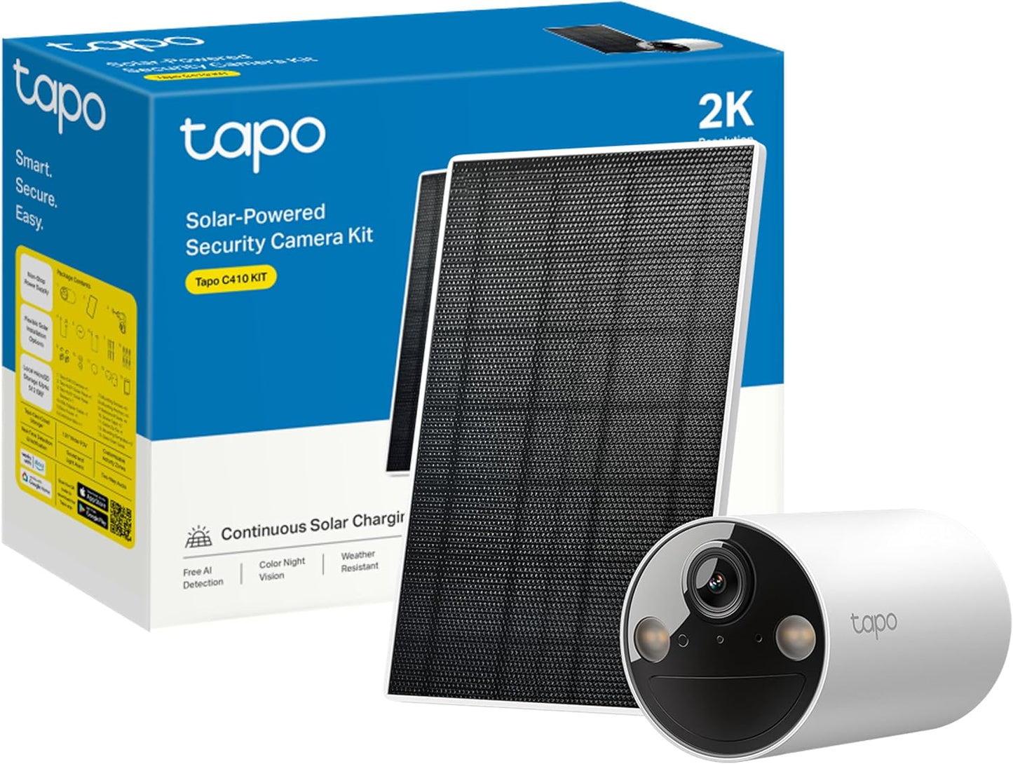 Tapo C410 Solar Security Camera 2K 3MP Wire-Free with Night Vision - New Condition