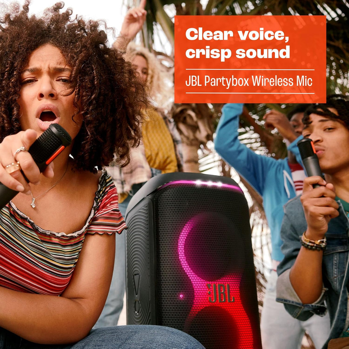 JBL PartyBox Wireless Microphone – Clear Voice, 20-Hour Battery, 2.4GHz Wireless, Black - New Condition