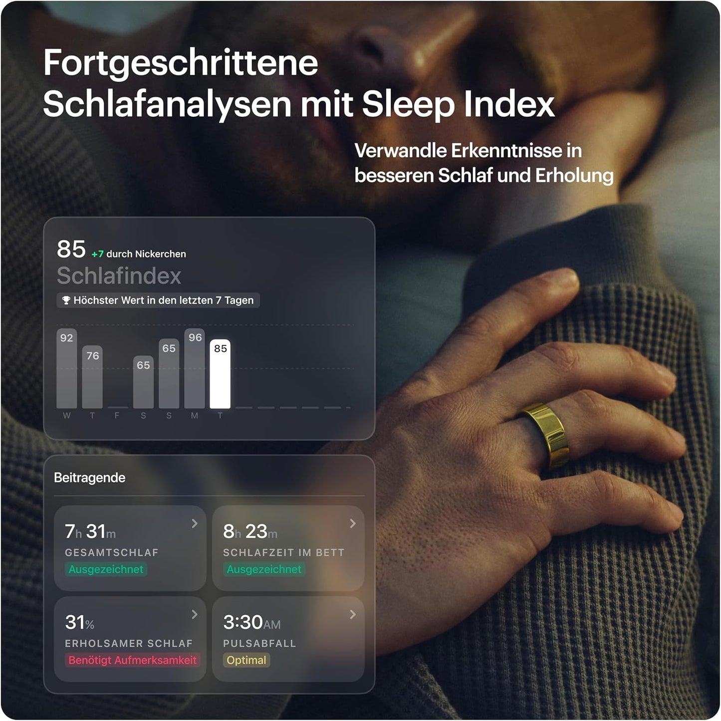 Ultrahuman Ring AIR Sleep & Fitness Tracker Gold Size 8 - Excellent Condition