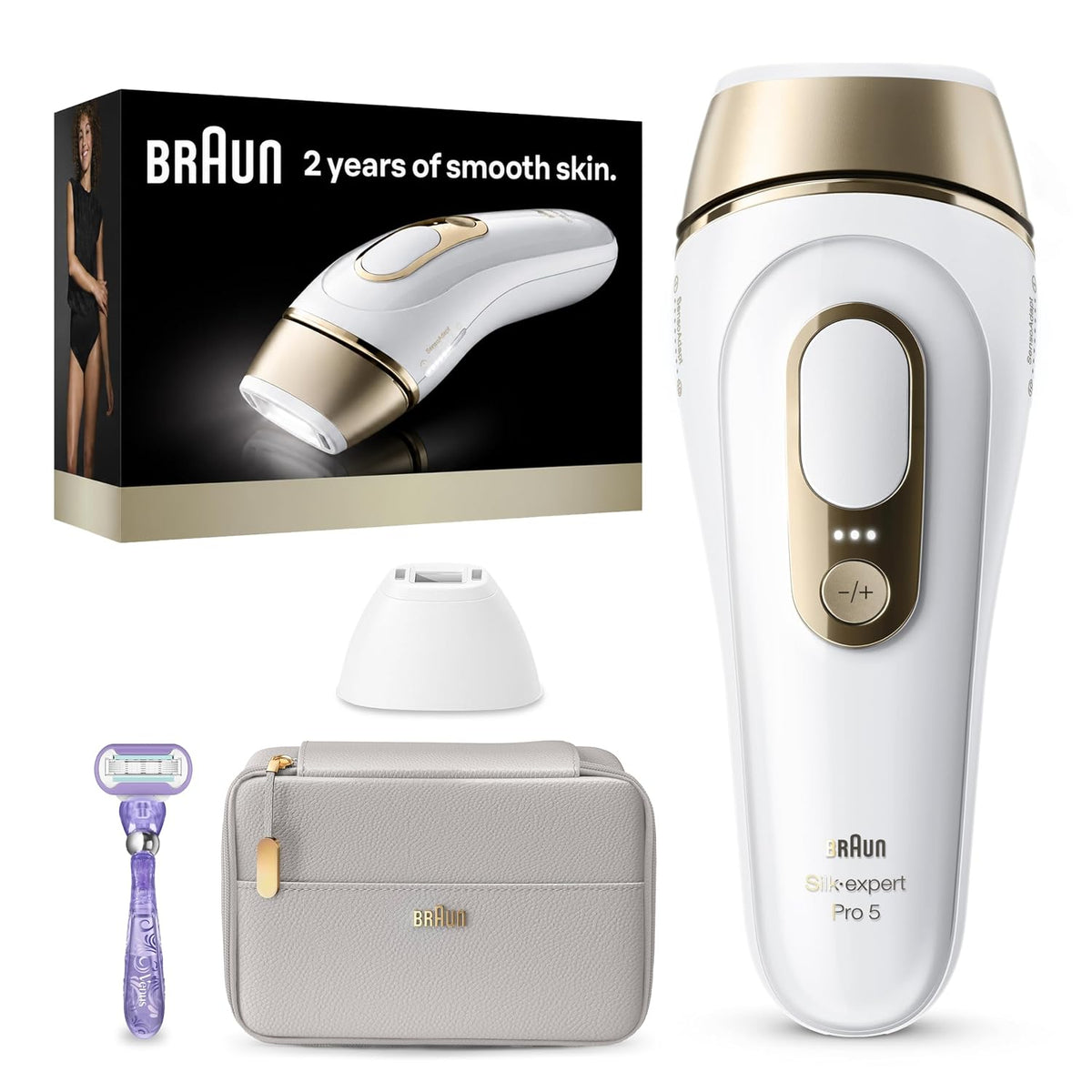 Braun Silk Expert Pro 5 PL5157 IPL Hair Removal – White/Gold - Excellent Condition