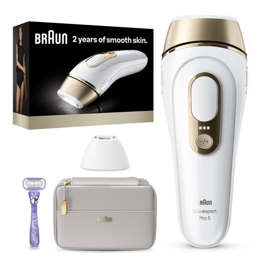 Braun Silk Expert Pro 5 PL5157 IPL Hair Removal – White/Gold - Excellent Condition