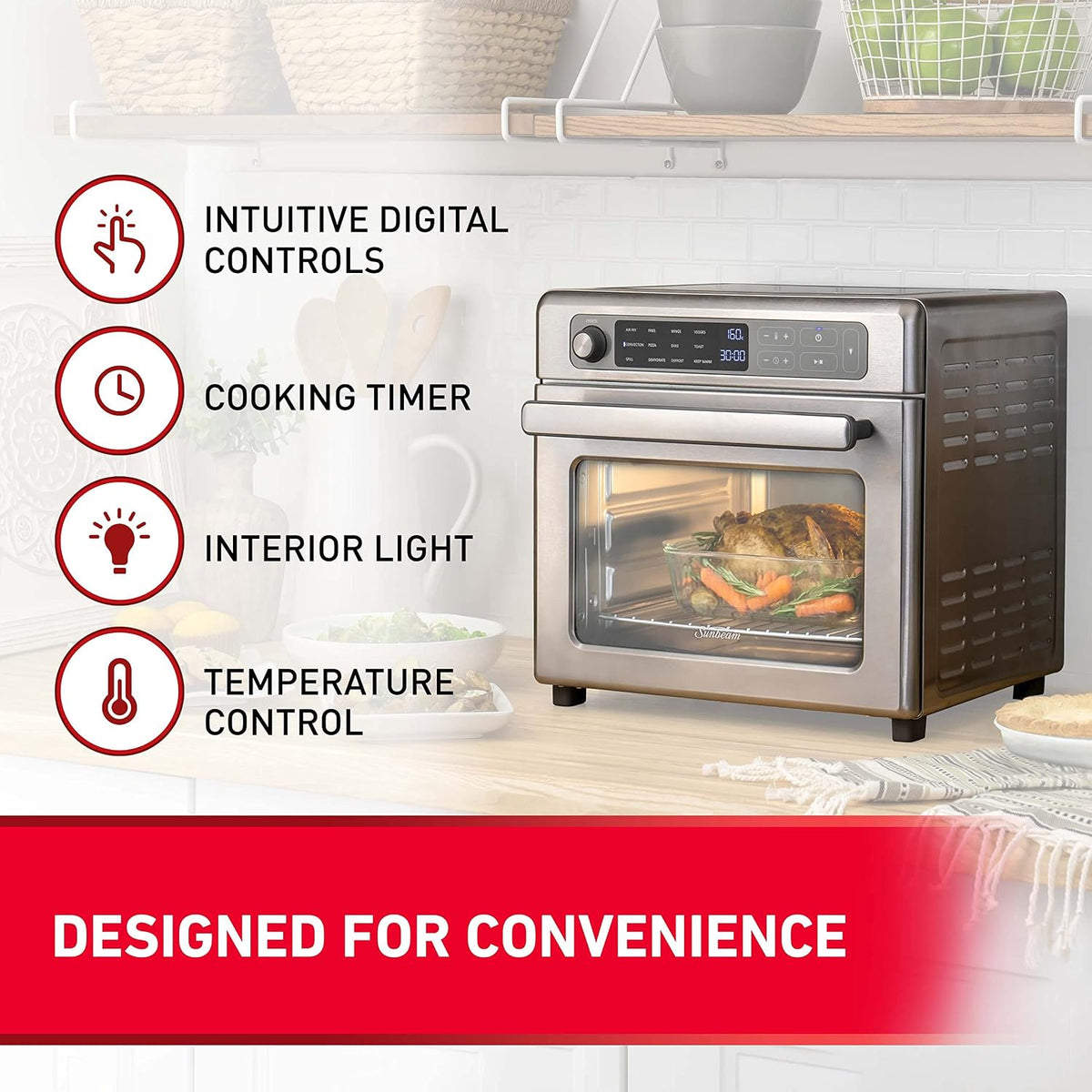 Sunbeam 12-in-1 Multifunctional Air Fryer Oven 22L – COM7000SS - New Condition