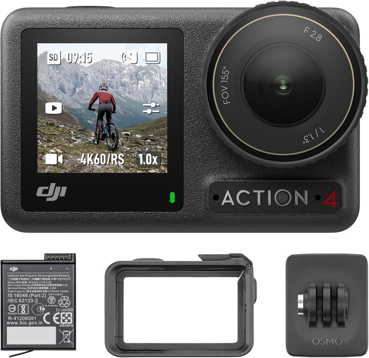 DJI Osmo Action 4 Standard Combo – 4K/120fps, 1/1.3" Sensor - New Condition