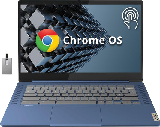 Lenovo IdeaPad Slim 3 Chromebook 14M868 – 14-Inch HD, MediaTek Kompanio 520, 4GB RAM, 128GB eMMC, Abyss Blue - New Condition