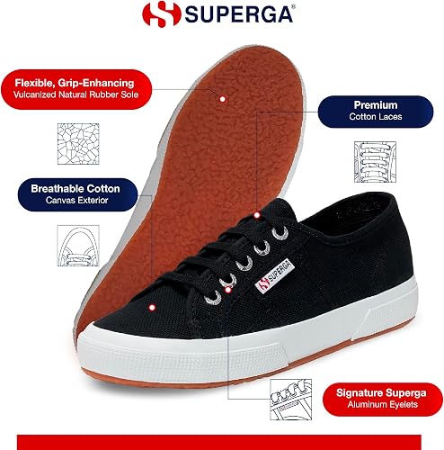 Superga 2750 Cotu Classic 2025 Unisex Sneakers – Black/White (US M5 / W6.5) - New Condition