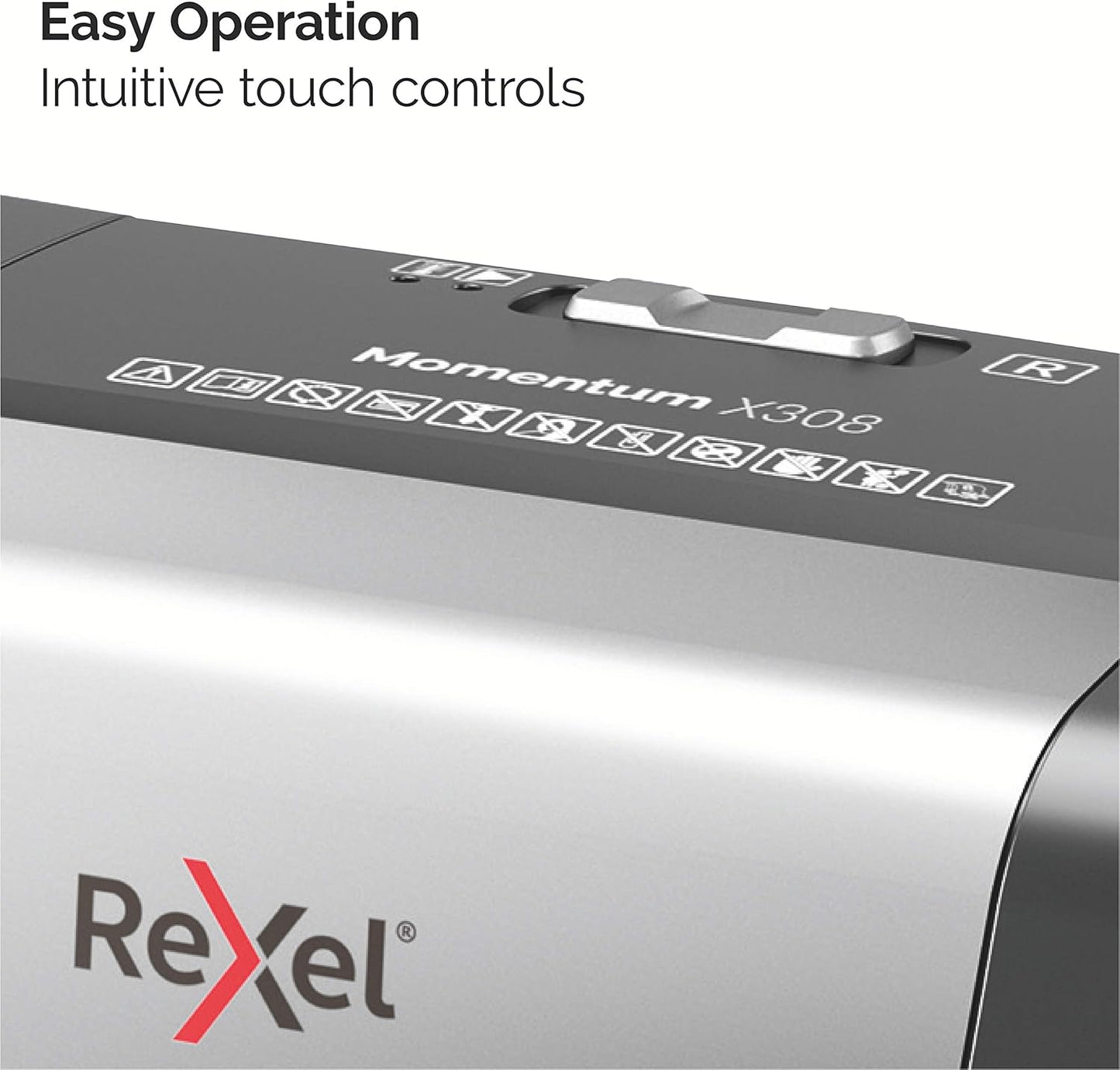 Rexel Momentum X308 Cross Cut Paper Shredder 15L Bin – Black - Excellent Condition