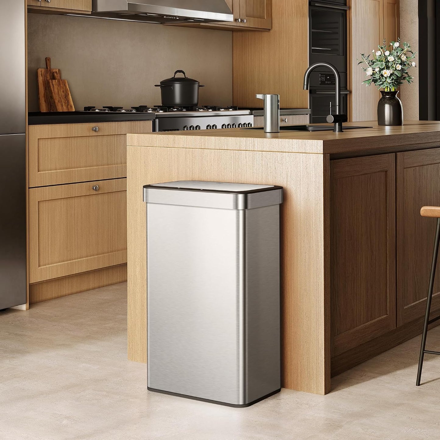 EKO Nova 60L Dual Compartment Sensor Bin 30L+30L Stainless Steel - New Condition