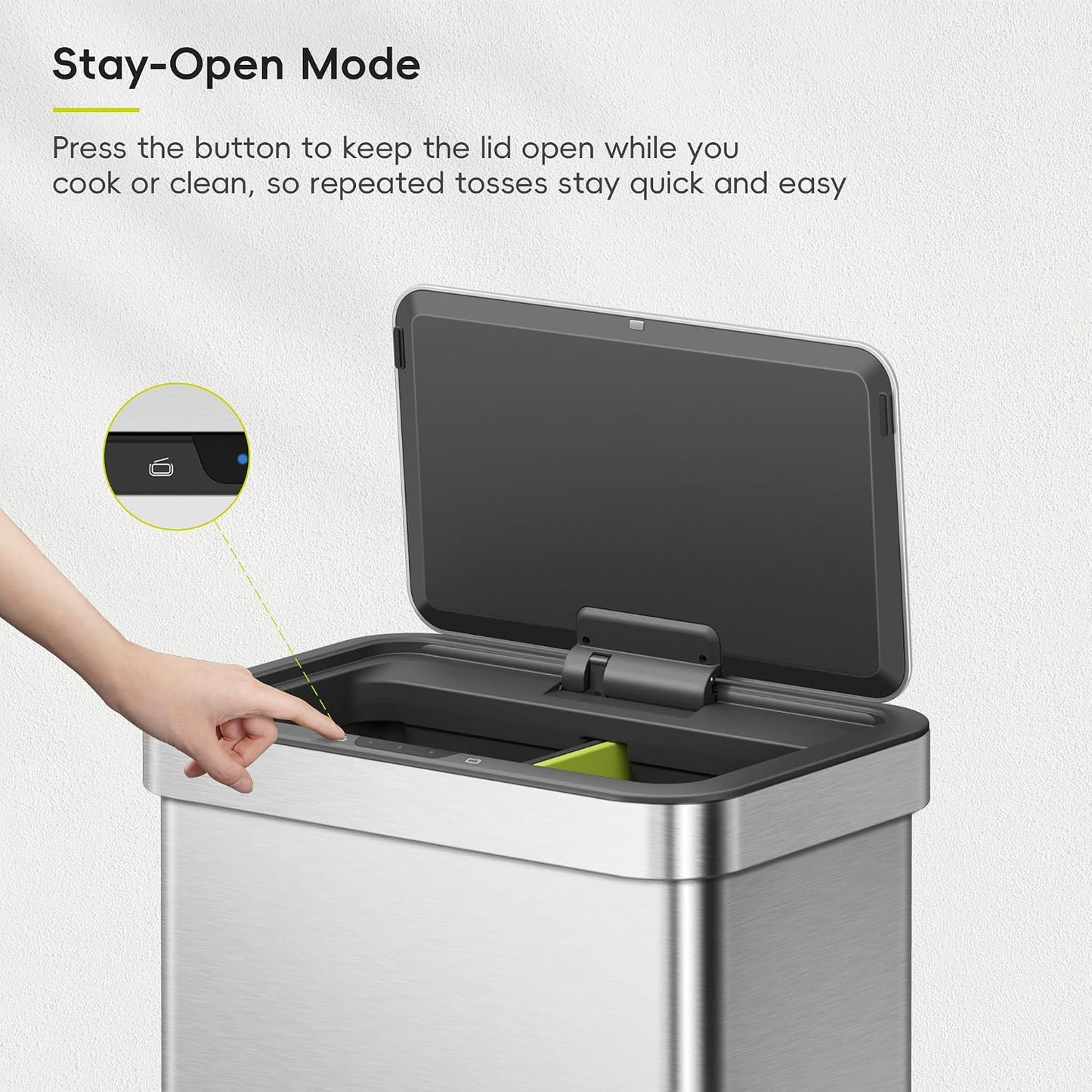 EKO Nova 60L Dual Compartment Sensor Bin 30L+30L Stainless Steel - New Condition
