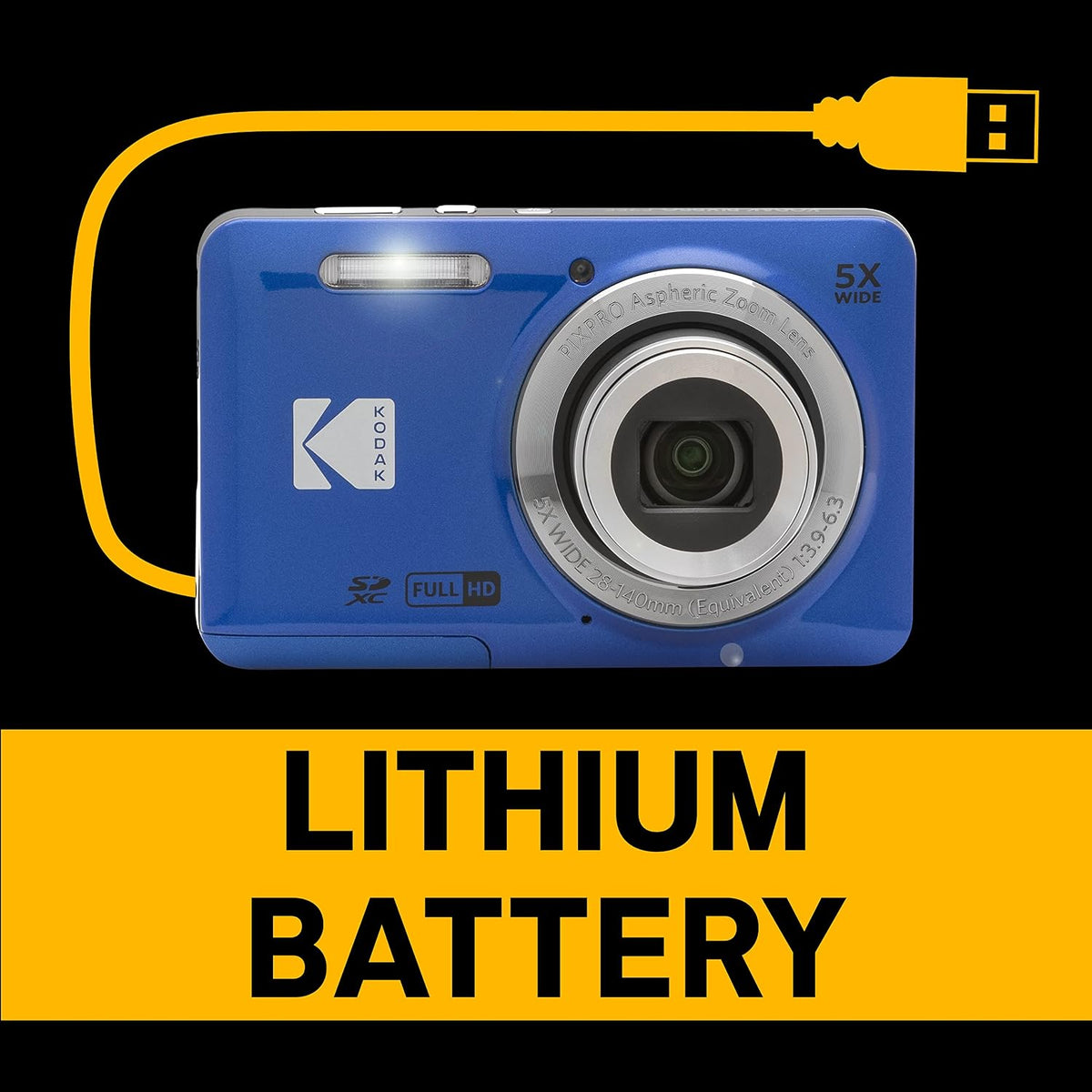 Kodak PIXPRO FZ55 Friendly Zoom 16MP Digital Camera 5x Optical Zoom – Blue - Excellent Condition
