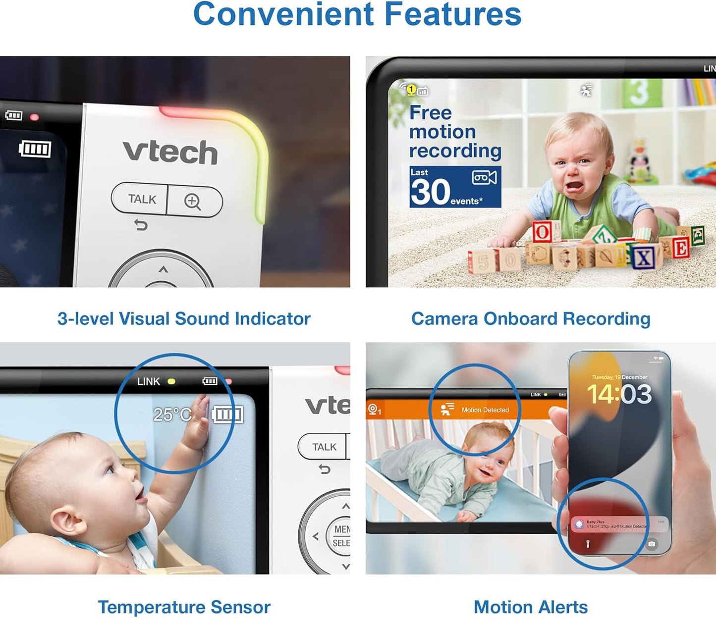 VTech RM5754HDV2 5” Smart HD Video Baby Monitor - New Condition