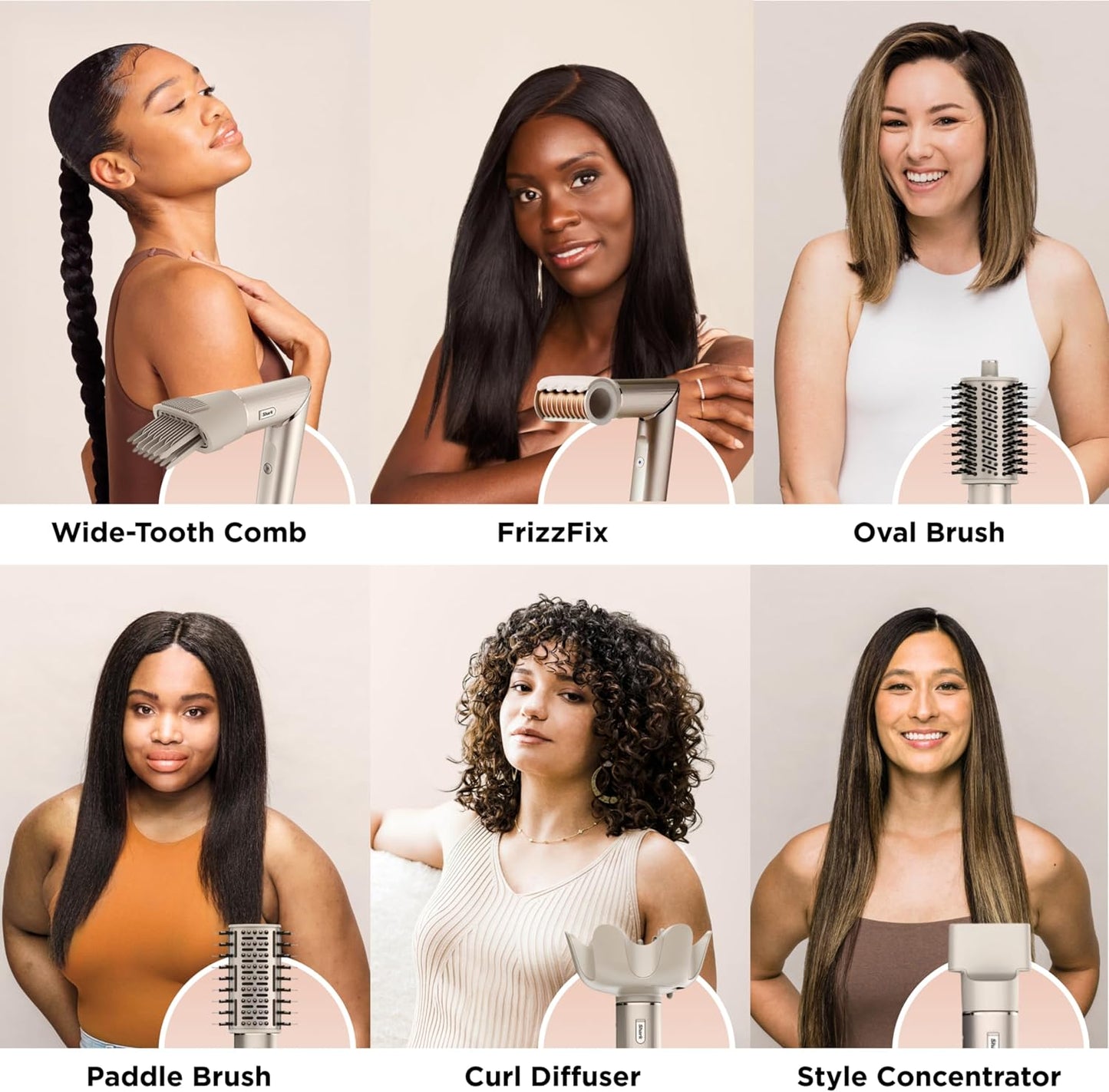 Shark FlexStyle 2-in-1 Professional Hair Dryer & Styling System HD421SLANZ Stone - Excellent Condition
