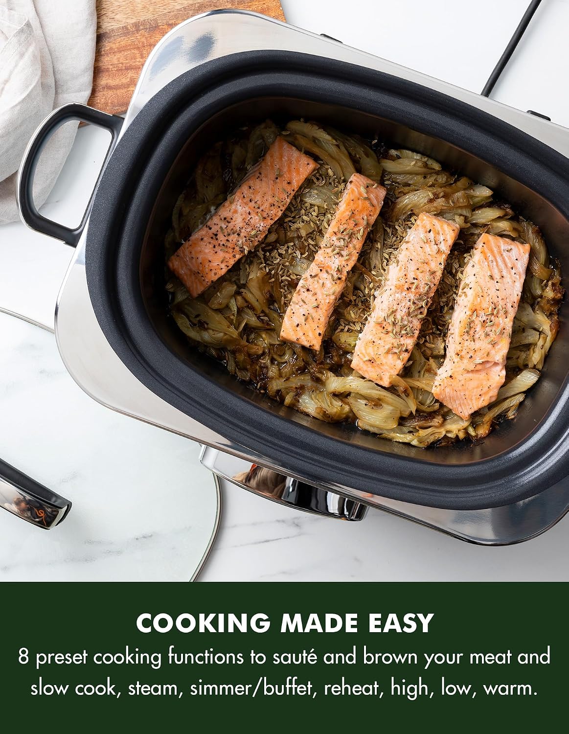 GreenPan Slow Cooker Cloud Cream 6L with Ceramic Non-Stick Pot - New Condition