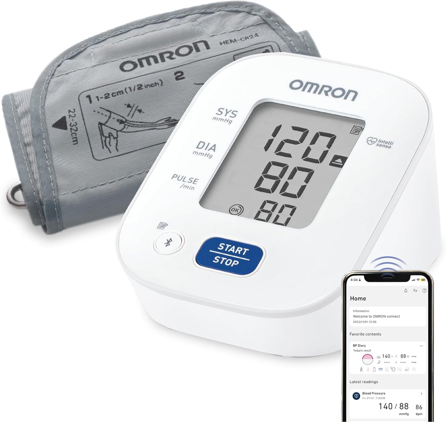 OMRON HEM7144T1 Upper Arm Blood Pressure Monitor - New Condition