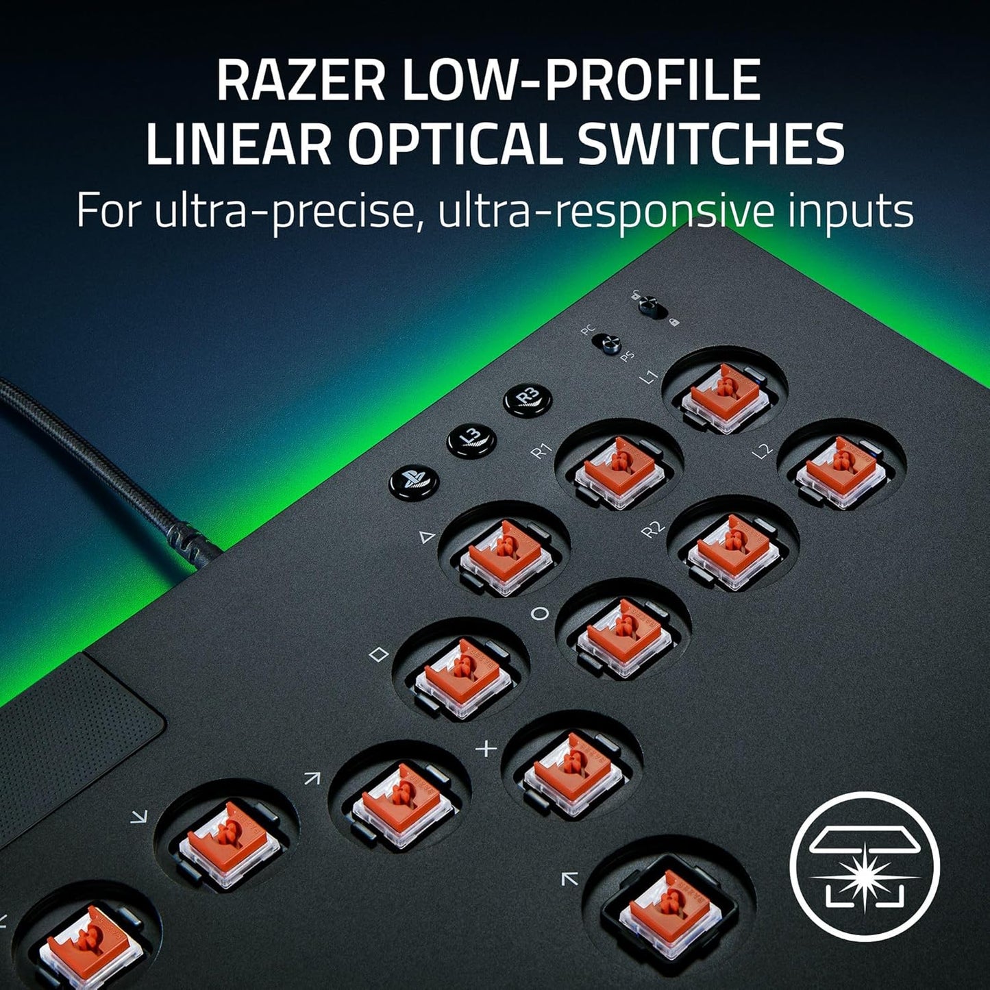 Razer Kitsune All Button Optical Arcade Controller for PlayStation 5 – Razer Chroma RGB - New Condition