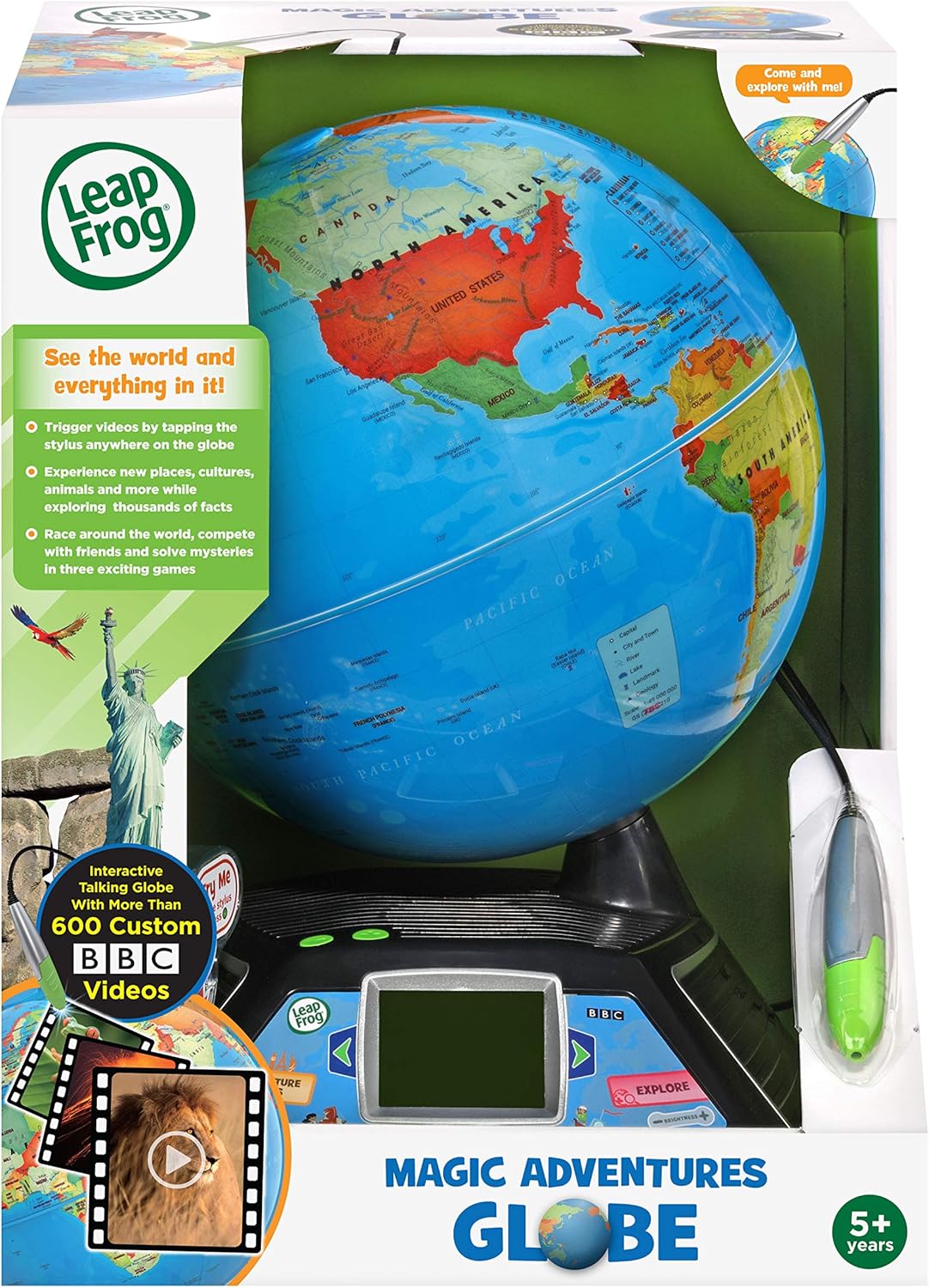 LeapFrog Magic Adventures Globe - Interactive Educational Children's Globe with LCD Screen - New Condition