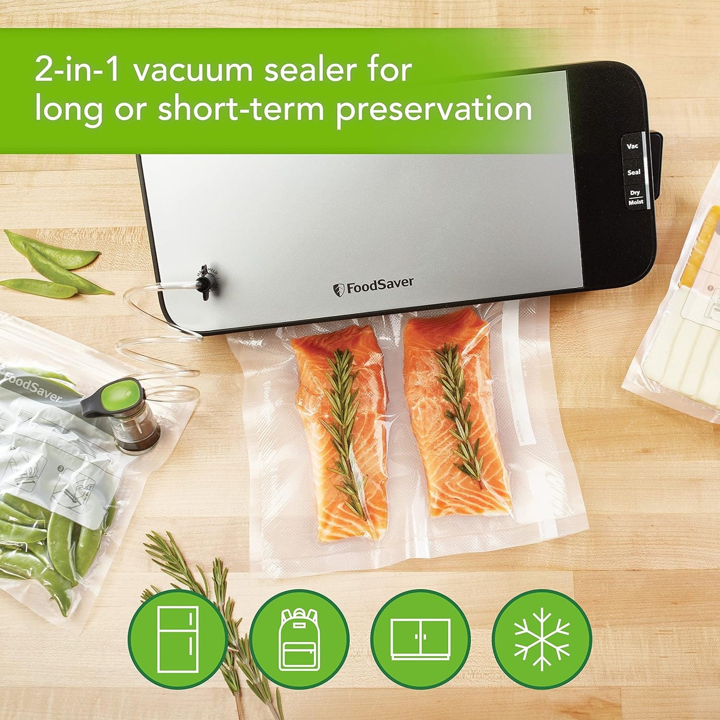 FoodSaver VS2198 Vacuum Sealer Machine with Built-In Cutter & Roll Storage - Excellent Condition