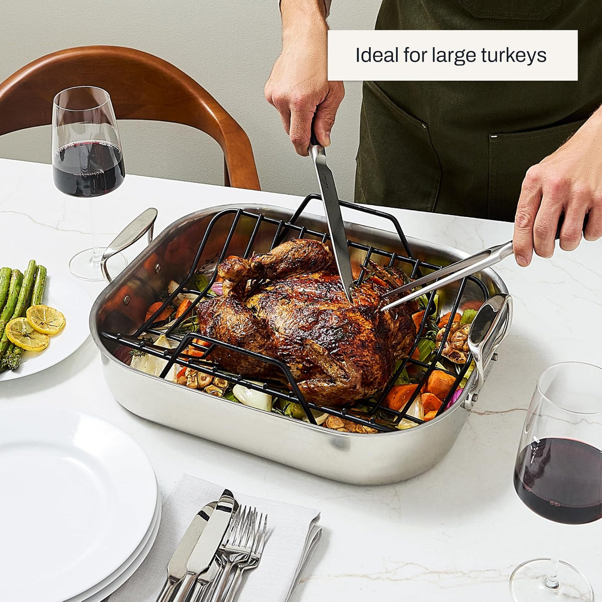 All-Clad Stainless Steel Roaster with Nonstick Rack 16-Inch - New Condition