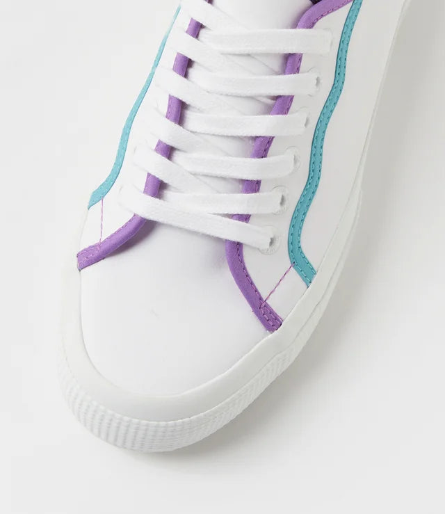 Superga 2750 Cotu Classic 2025 Unisex Sneakers – Curly Bindings White Fuchsia Green (US Women's 8 / Men's 6.5) - New Condition