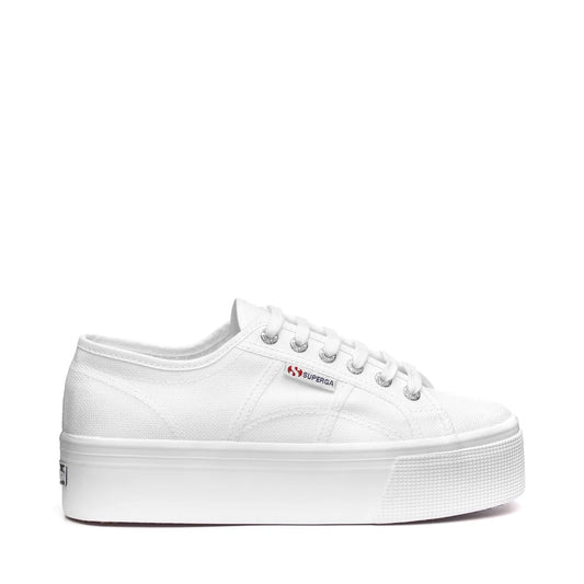 Superga 2790 Platform Women's Sneakers – Liquified Nylon White (EU 39 / US 8) - New Condition