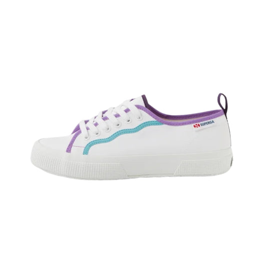 Superga 2750 Cotu Classic 2025 Unisex Sneakers – Curly Bindings White Fuchsia Green (US Women's 9.5 / Men's 8) - New Condition