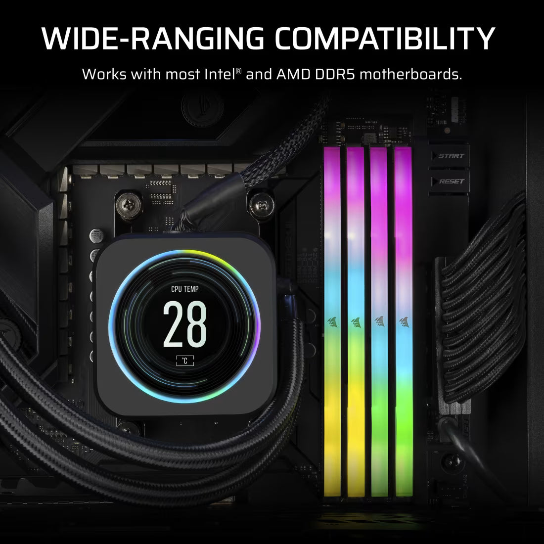 CORSAIR Vengeance RGB DDR5 Light Enhancement Kit 2X Modules Grey - New Condition