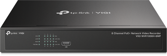 TP-Link VIGI NVR1008H 8-Channel PoE+ Network Video Recorder – 4K HDMI, H.265+ - New Condition