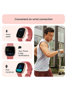 Fitbit Versa 4 Fitness Smartwatch – GPS, Heart Rate, Sleep & Exercise Tracking (Pink Sand/Copper Rose) - Excellent Condition