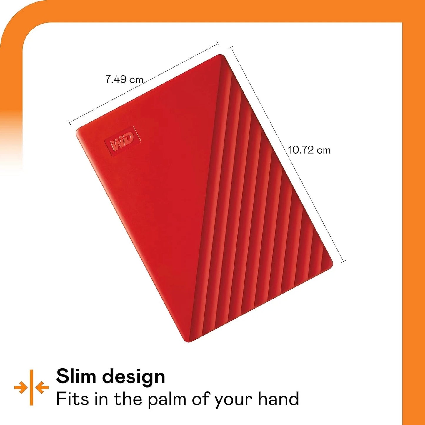 WD My Passport 2TB Portable External Hard Drive, USB 3.0 Red - Good Condition